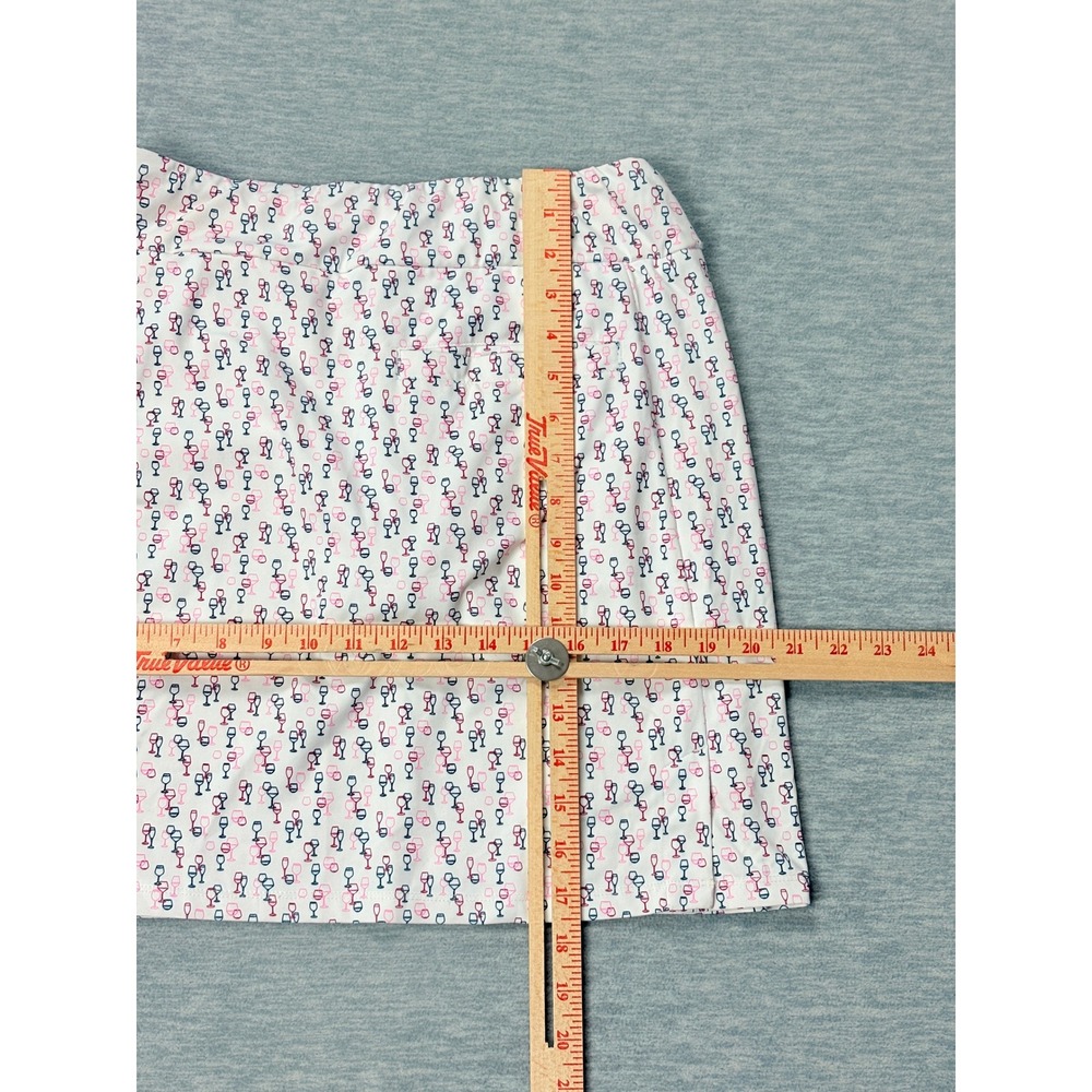 SanSoleil UV 50 Golf Skort Womens XS White Wine Glass Print Athletic Navy Pink - Picture 4 of 13